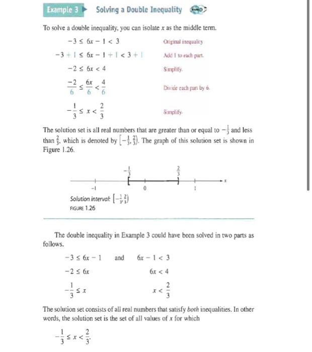 Solved Example 3 Solving a Double Inequality To solve a | Chegg.com