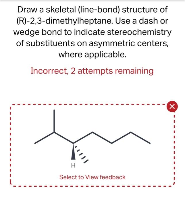 r )- 2 3 dimethylheptane skeletal structure