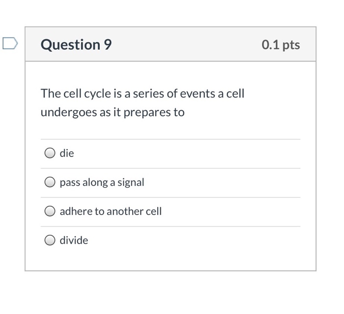 Solved Question 3 0.1 pts At the point in the cell cycle | Chegg.com
