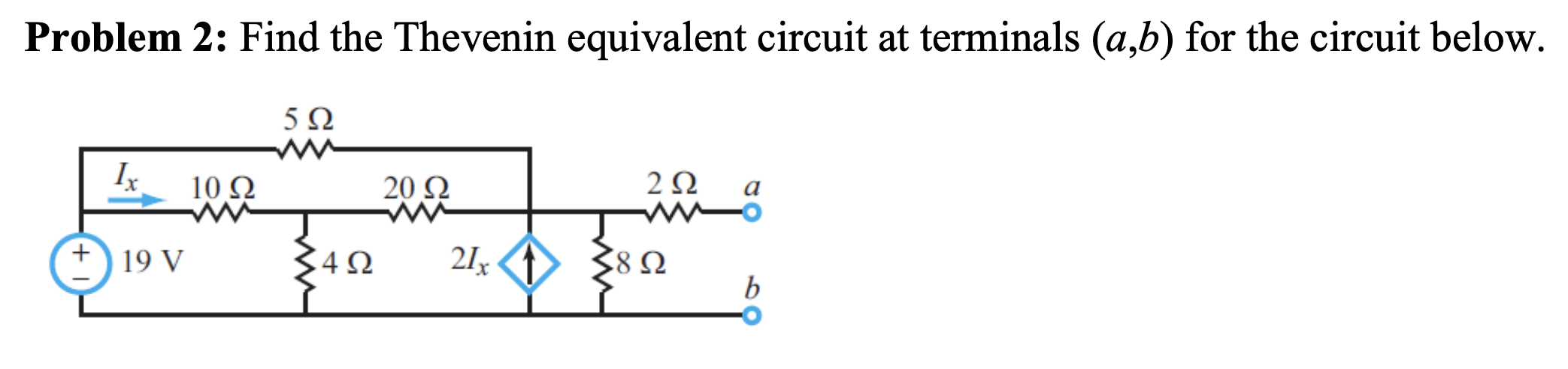 Solved Problem 2: Find the Thevenin equivalent circuit at | Chegg.com