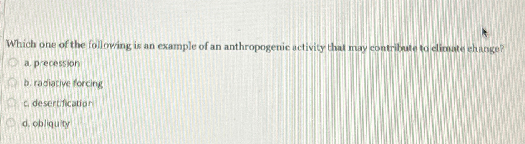 Solved Which one of the following is an example of an | Chegg.com