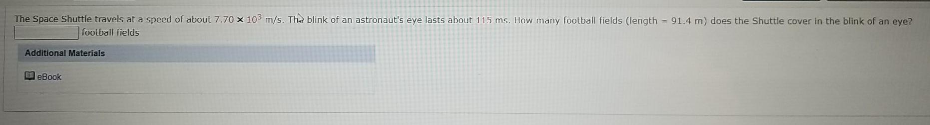 Solved The Space Shuttle travels at a speed of about 7.70 x | Chegg.com