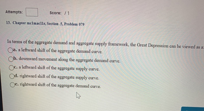 Solved Attempts: Score: / 1 13. Chapter mclmacllr, Section | Chegg.com