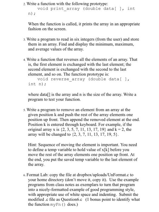 Solved 2. Write a function with the following prototype: | Chegg.com