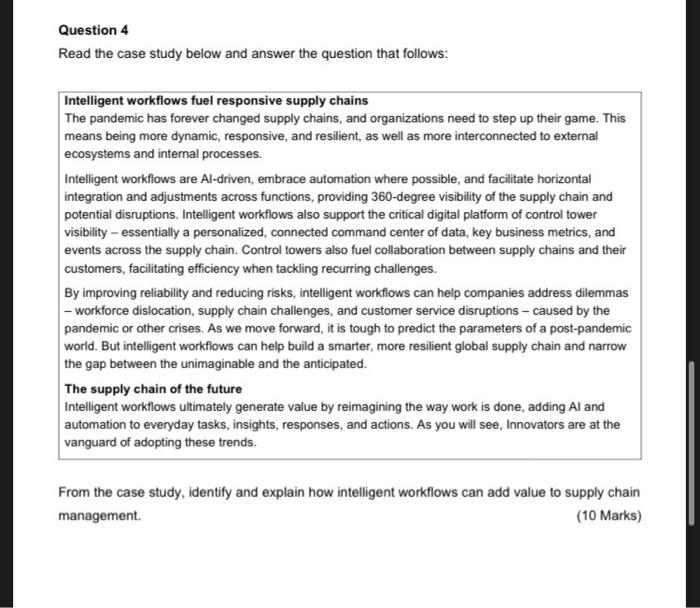 Solved Question 4 Read the case study below and answer the | Chegg.com