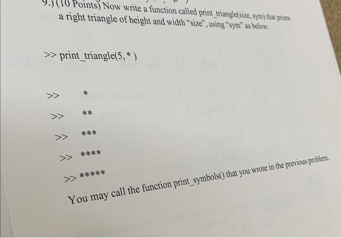 Solved 9.) (10 Points) Now write a function called print | Chegg.com