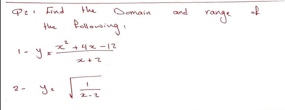 Solved Per Find The Domain And Range The Following X Chegg Com