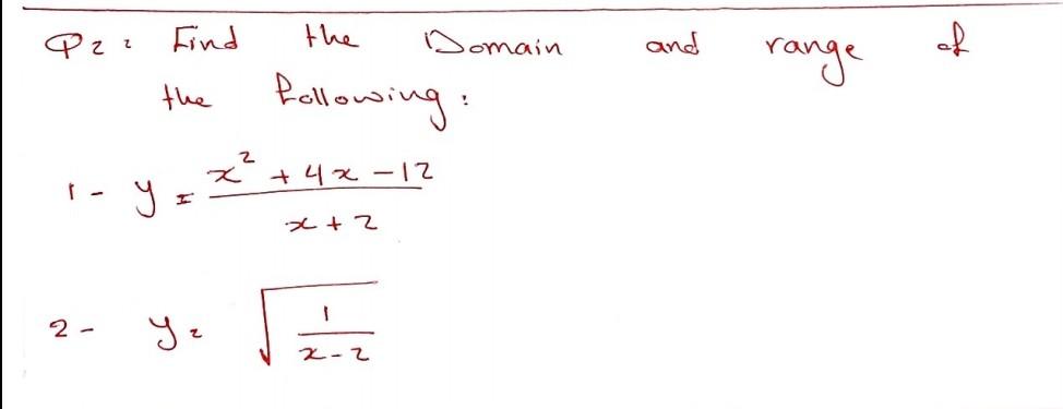 Solved Per Find The Domain And Range The Following X Chegg Com