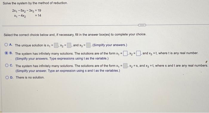 solve by reduction method 2x 3y 5 3x 4y 7 step