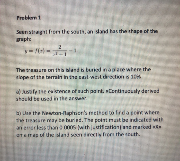 Solved Problem 1 Seen straight from the south, an island has | Chegg.com