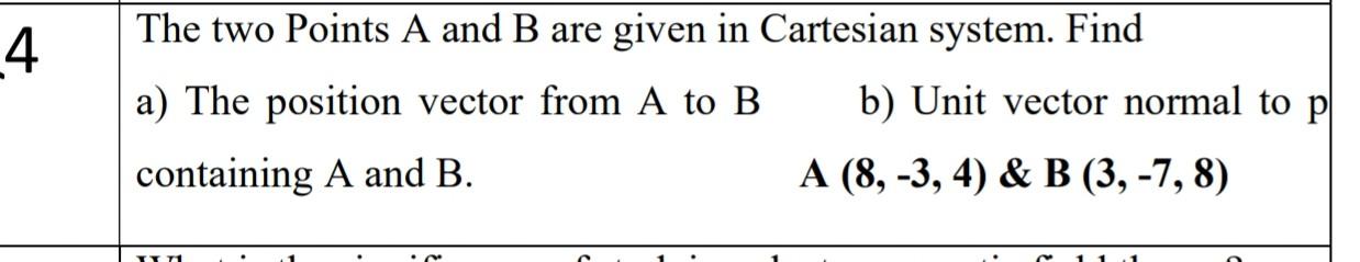 The Two Points A And B Are Given In Cartesian System Chegg The Two Points A And B Are Given In Cartesian System Chegg