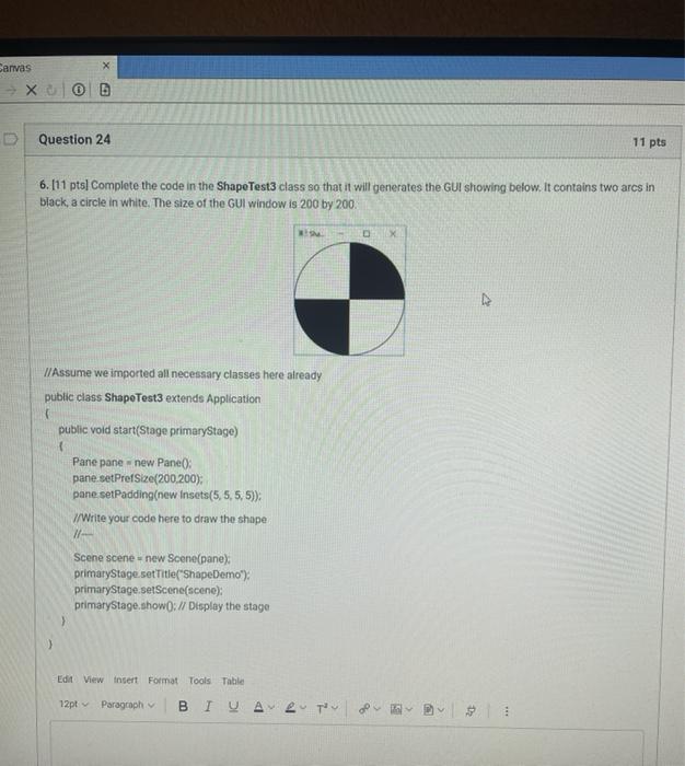 Solved write code to draw the shape in the image below (JAVA | Chegg.com