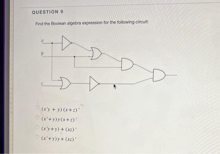 Solved Find the Boolean algebra expression for the following | Chegg.com