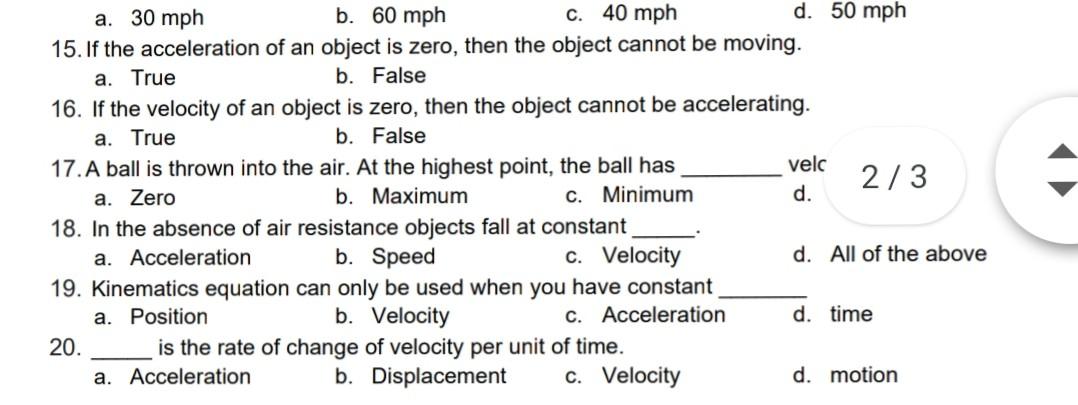 Solved 1. The path followed by a projectile is called its | Chegg.com