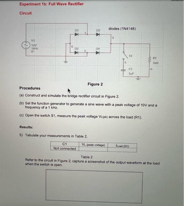 Solved Experiment 1a Half Wave Rectifier Overview A