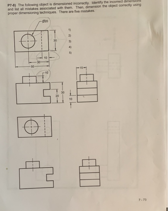 P7 8 The Following Object Is Dimensioned Chegg 