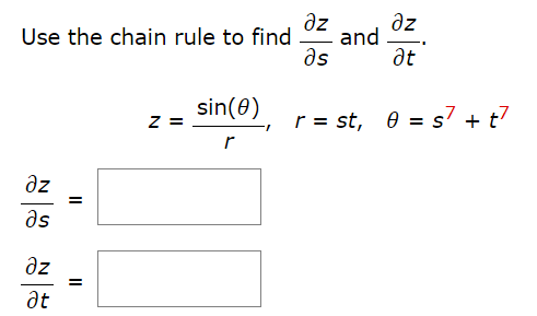 Solved Use the chain rule to find delzdels ﻿and | Chegg.com