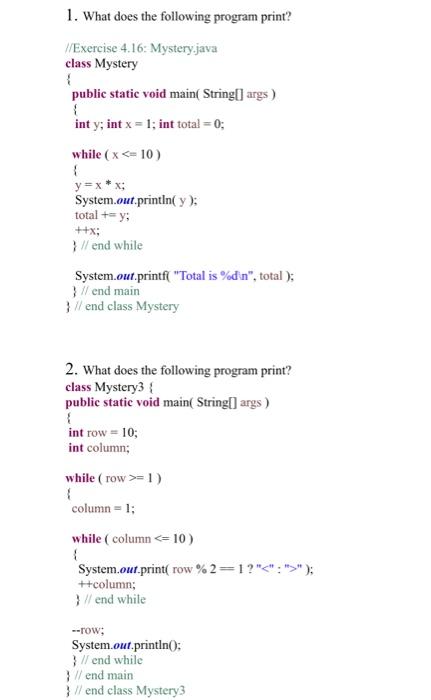 Solved Course: Java Programming Note! Please provide the | Chegg.com