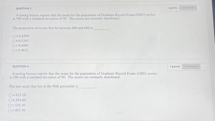 Solved A testing bureau reports that the mean for the | Chegg.com