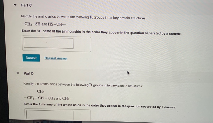 Solved Part A Identify the amino acids between the following | Chegg.com