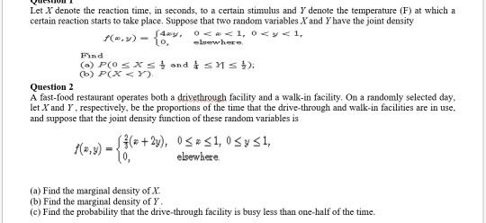 Solved Let X denote the reaction time, in seconds, to a | Chegg.com