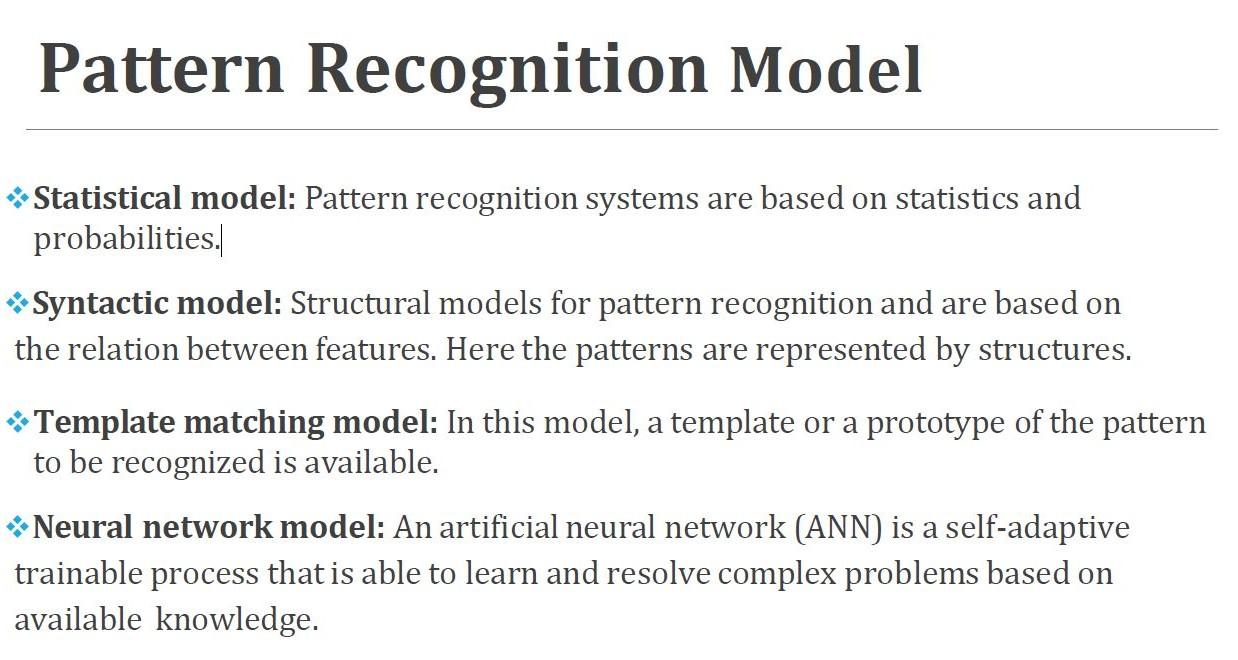 Solved Pattern Recognition Model * Statistical Model: | Chegg.com