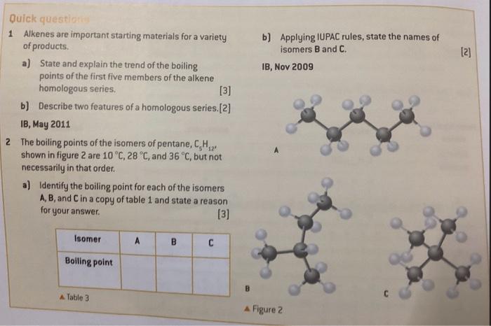 Solved 1 Alkenes are important starting materials for a | Chegg.com