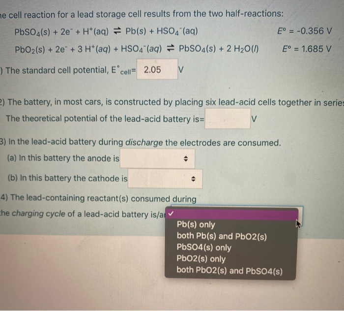 solved-the-cell-reaction-for-a-lead-storage-cell-results-chegg