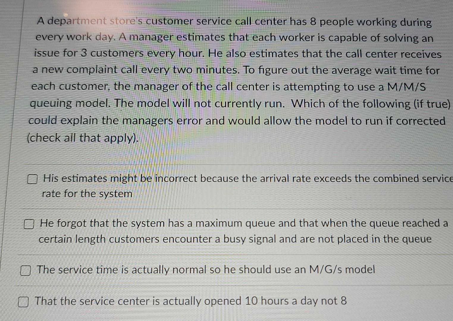 Solved Operations Management help needed. please check your | Chegg.com