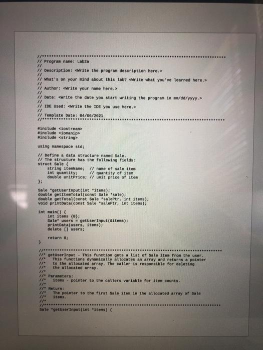 Solved Download the file Lab2a.com Complete the program to | Chegg.com