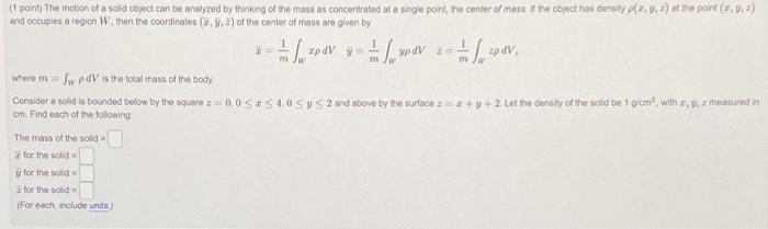 Solved mn (pont The motion of a solid objact can be analyzed | Chegg.com