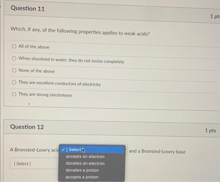 Solved Question 11 1 pts Which, if any, of the following | Chegg.com