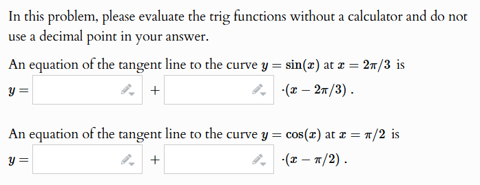 Solved In ﻿this problem, please evaluate the trig functions | Chegg.com