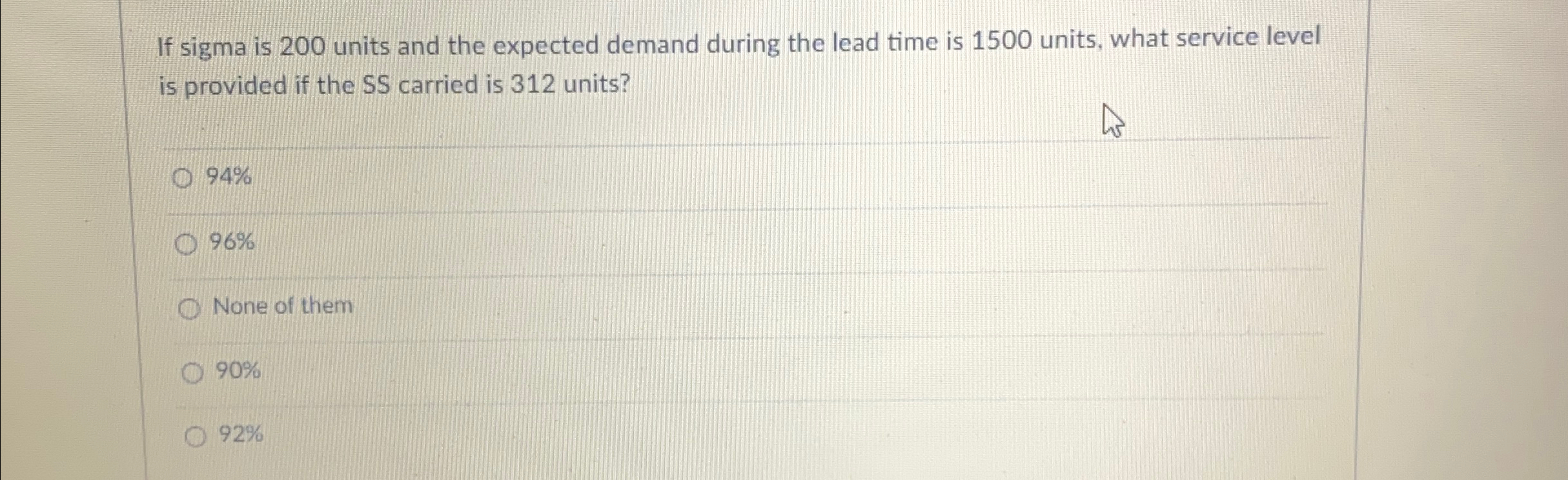 Solved If sigma is 200 ﻿units and the expected demand during | Chegg.com