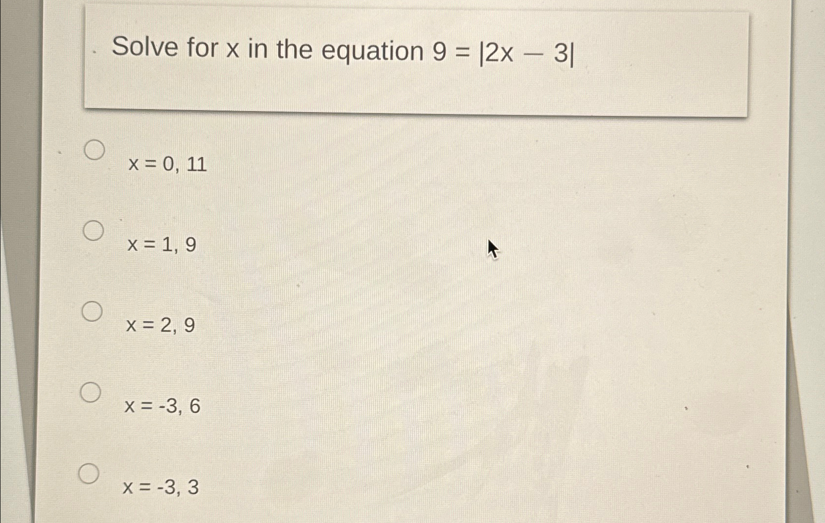 Solved Solve for x ﻿in the equation | Chegg.com