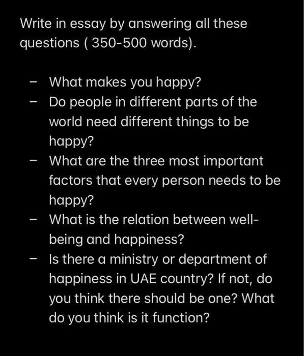 what makes a person happy essay