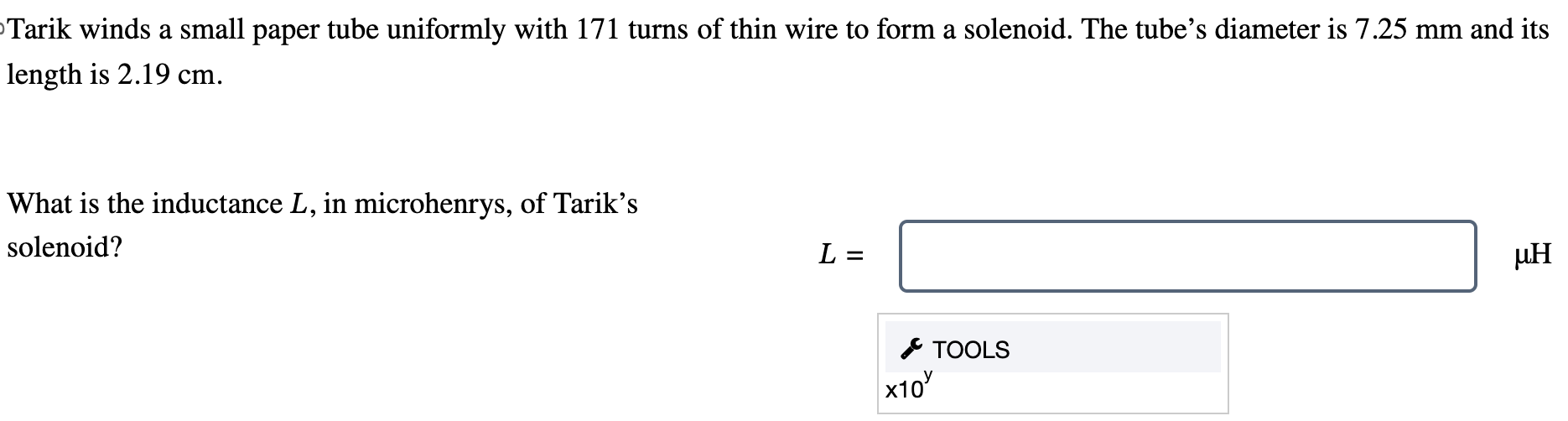 Solved Tarik winds a small paper tube uniformly with 171 | Chegg.com