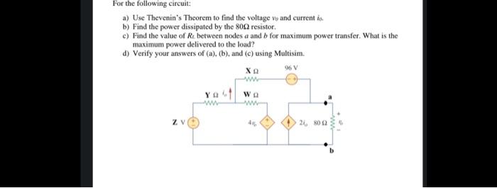 Solved W = 15 OhmX = 9 OhmY = 4 OhmZ = 219 V | Chegg.com