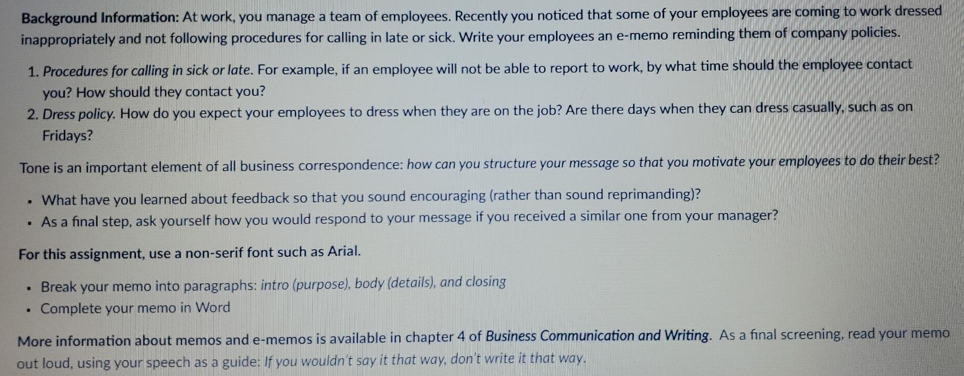 Solved Background Information: At work, you manage a team of | Chegg.com