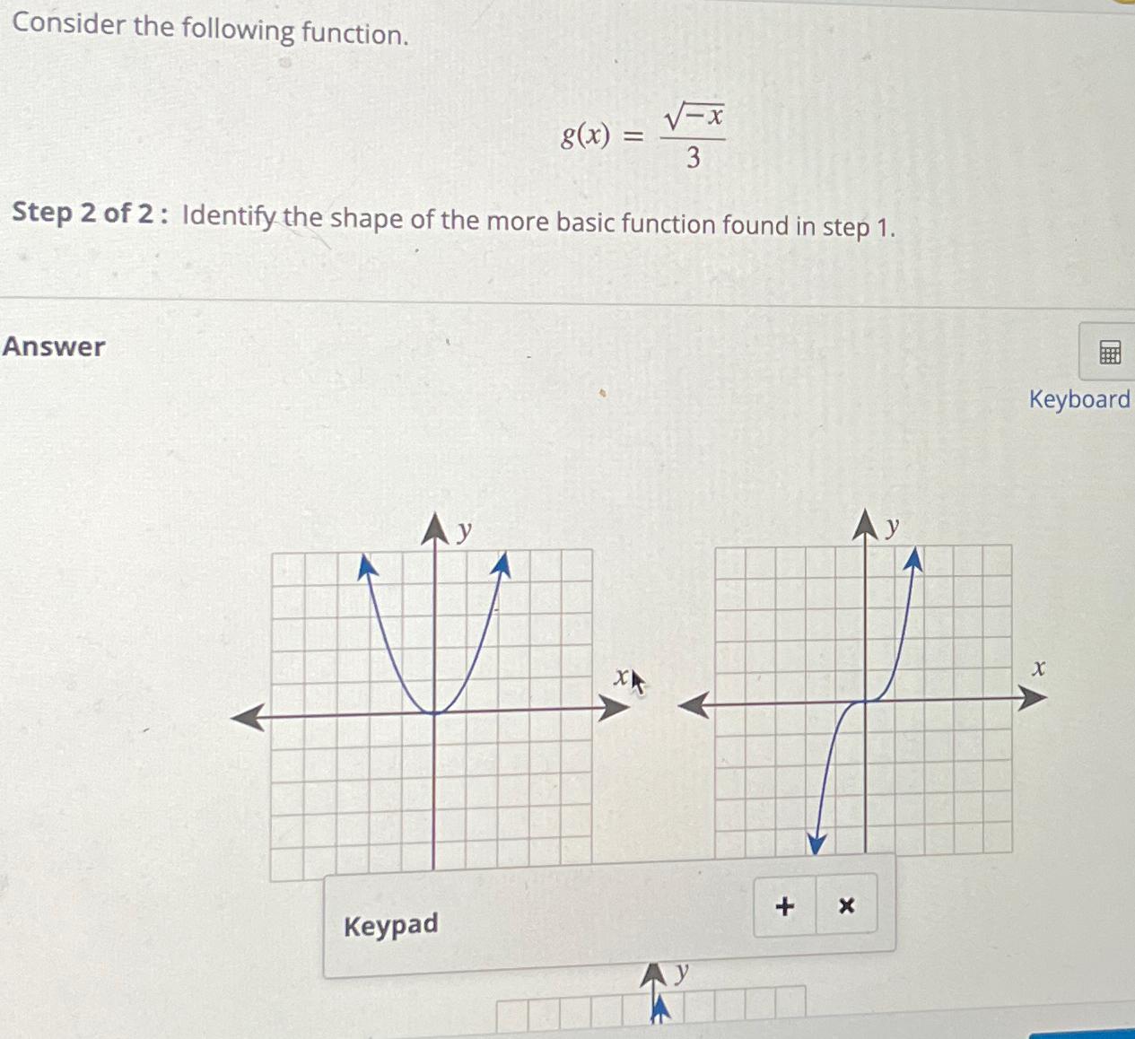 Solved Consider the following function.g(x)=-x23Step 2 ﻿of 2 | Chegg.com