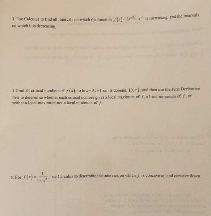 Solved 3. Use Calculus to find all intervals on which the | Chegg.com