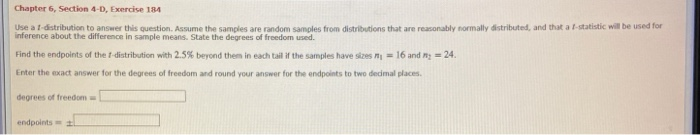Solved Chapter 6, Section 4-D, Exercise 184 Use at | Chegg.com
