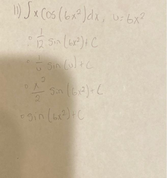 \( \frac{x^{2}}{2} \sin \left(6 x^{2}\right)+C \)