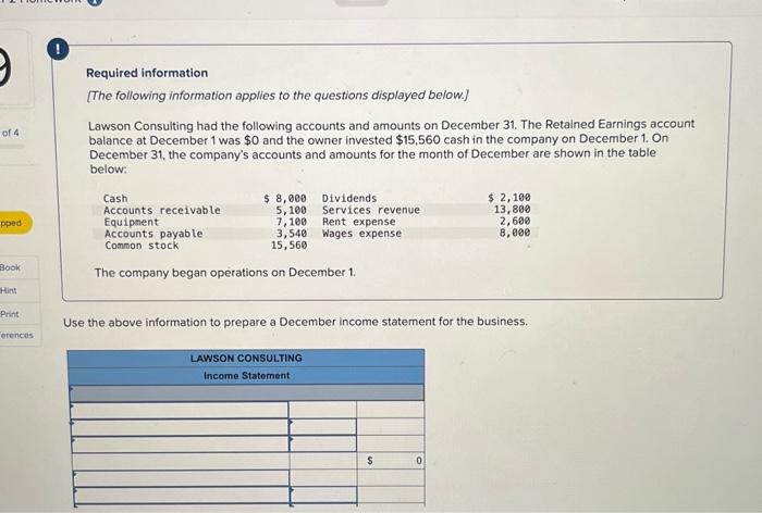 Solved Make An Income Statement, Statement Of Retained | Chegg.com