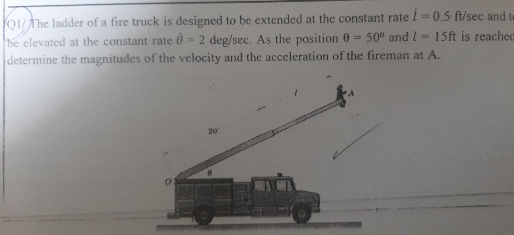 Solved Qil the ladder of a fire truck is designed to be | Chegg.com