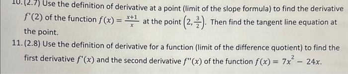 limit definition of derivative at a point