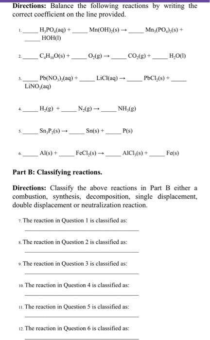 Solved Part C: Using the Solubility Rules. Directions: | Chegg.com