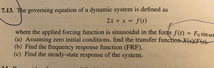 Solved 7.13. The governing equation of a dynamic system is | Chegg.com