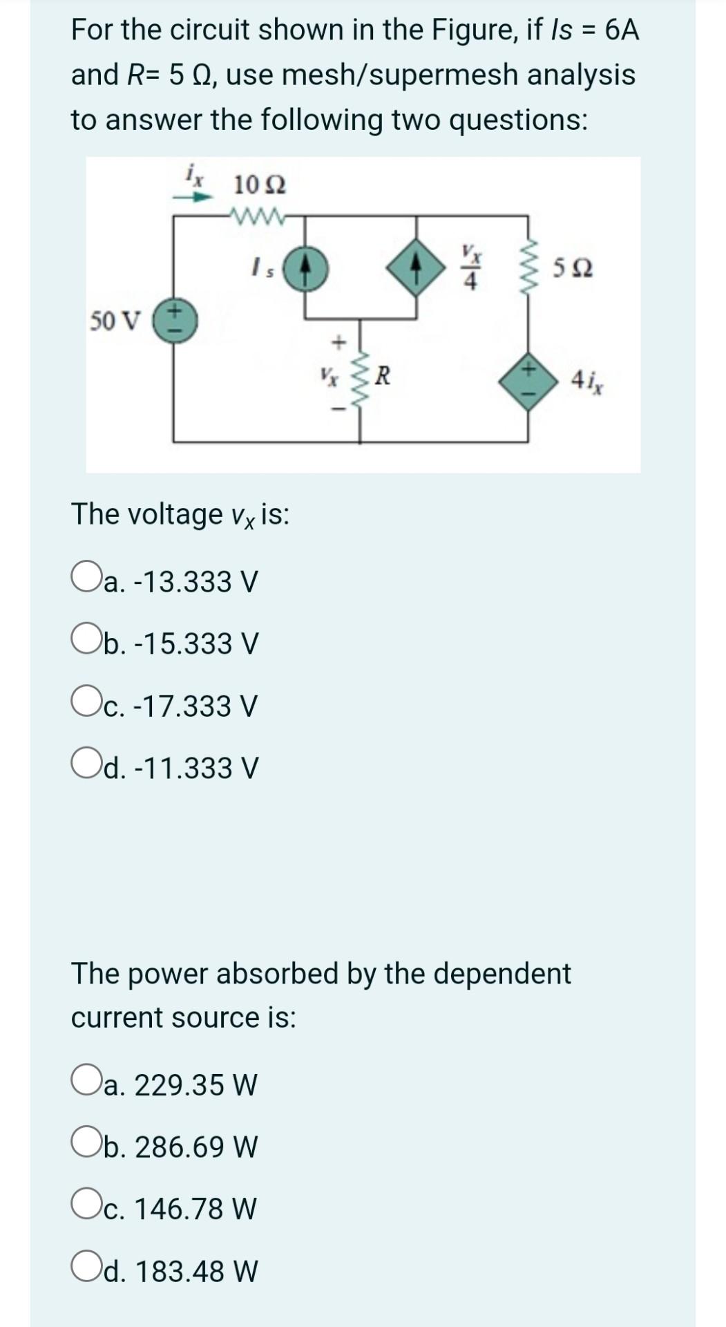 Solved For the circuit shown in the Figure, if Is = 6A and | Chegg.com
