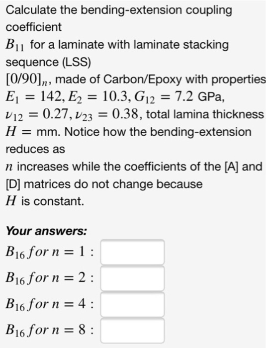 Solved B11 Calculate The Bending-extension Coupling | Chegg.com | Chegg.com